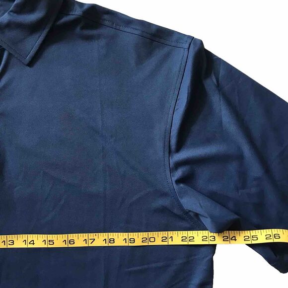 Footjoy Polo Shirt Men L Blue Flock of Birds Print Golf Stretch Wicking Athletic - Picture 7 of 9